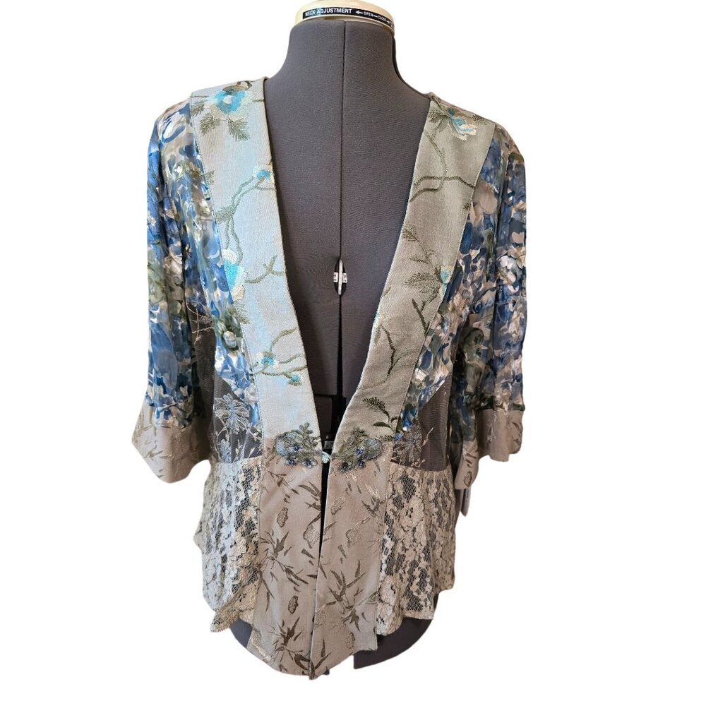 Violet Kay‎ Womens Floral & Lace Kimono Cardigan Size S Lightweight & Elegant